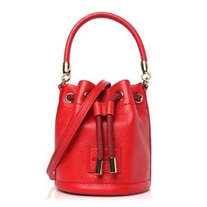 NWT Marc Jacobs Red Leather Bucket Bag Crossbody